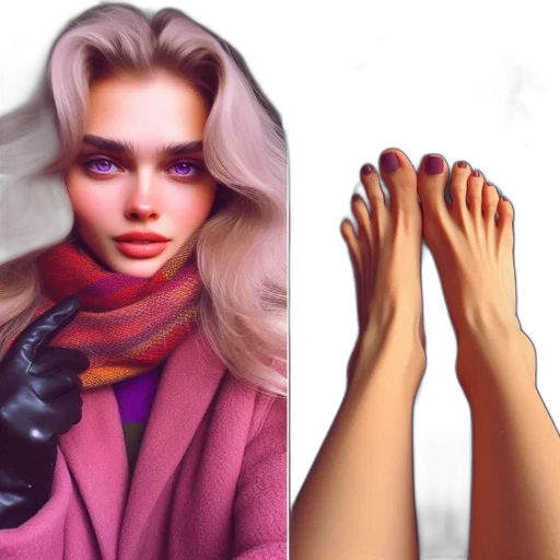 shoes, hair, face, photorealistic transparent PNG cut-out