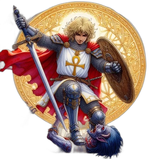 sword, crown, staff, fantasy art transparent PNG cut-out