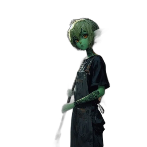 staff, creature, dress, robot transparent PNG cut-out