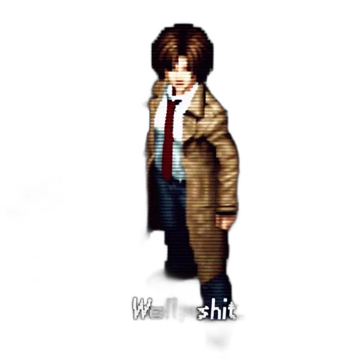 jacket, staff, hair, robot transparent PNG cut-out