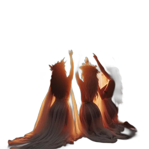 hair, staff, dragon, dress transparent PNG cut-out