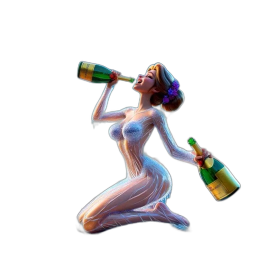 bottle, pixel art, 3d render, concept art transparent PNG cut-out