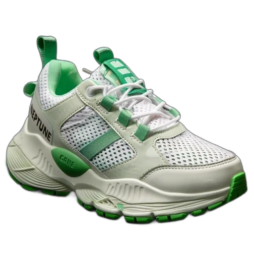 shoes, 3d render, photorealistic, green transparent PNG cut-out