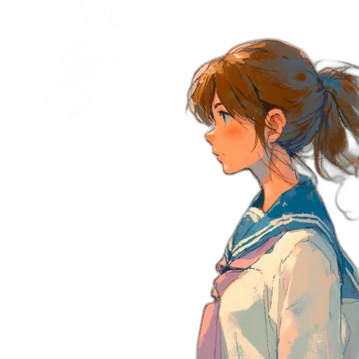 face, jacket, dress, anime transparent PNG cut-out