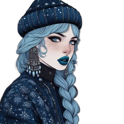 hat, jewelry, face, jacket transparent PNG cut-out