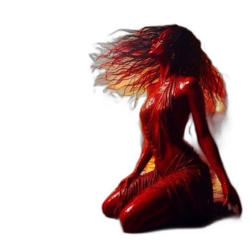 hair, dress, creature, mask transparent PNG cut-out