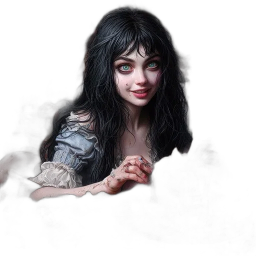 face, creature, fantasy art, photorealistic transparent PNG cut-out