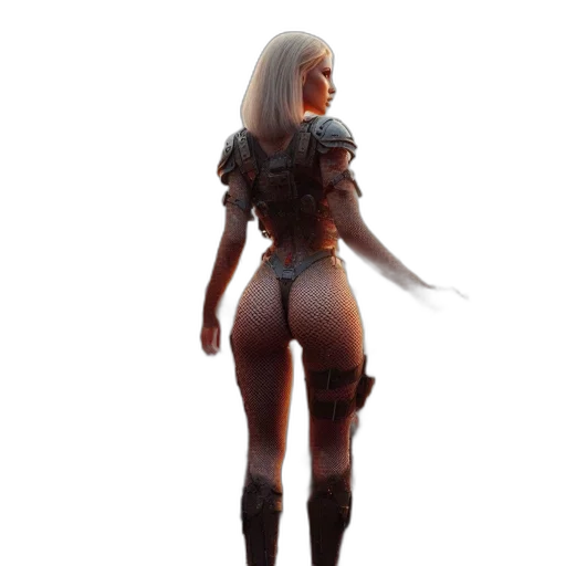 dress, robot, staff, weapon transparent PNG cut-out