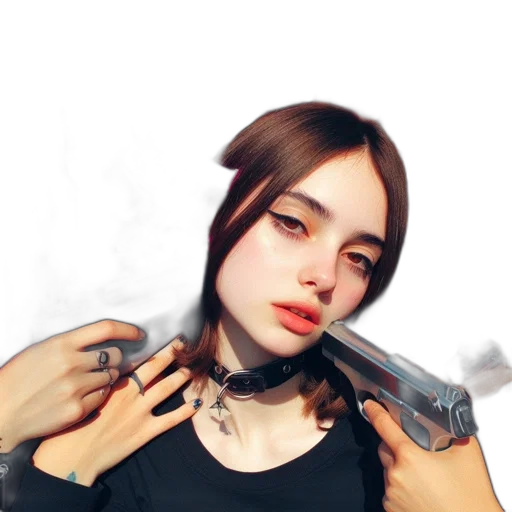 hair, face, jewelry, creature transparent PNG cut-out