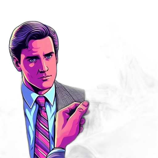 jacket, face, staff, pixel art transparent PNG cut-out