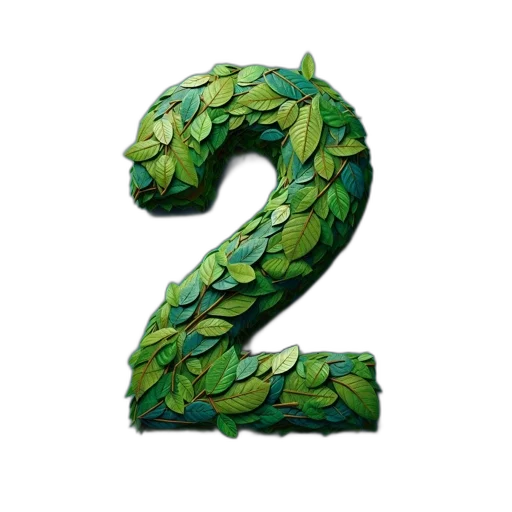 3d render, stylized, green, leaf transparent PNG cut-out