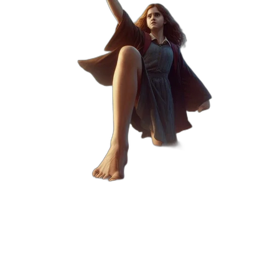 dress, staff, umbrella, shoes transparent PNG cut-out