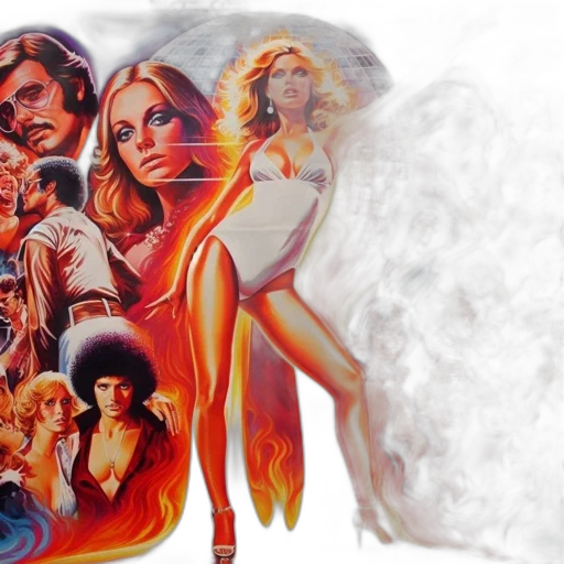 fire, outer space, poster, disco-night transparent PNG cut-out