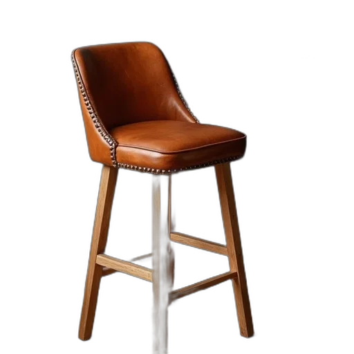 furniture, 3d render, leather, oak transparent PNG cut-out