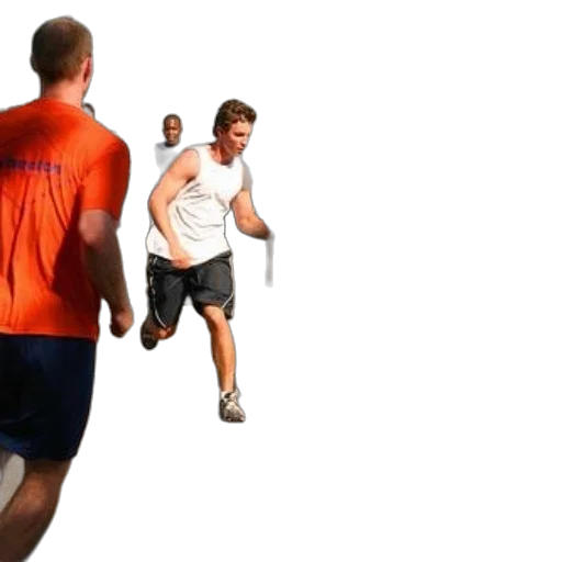 3d render, group, men, playing transparent PNG cut-out
