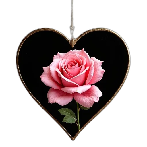 jewelry, flower, photorealistic, heart-shaped transparent PNG cut-out