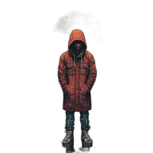 jacket, mask, face, creature transparent PNG cut-out