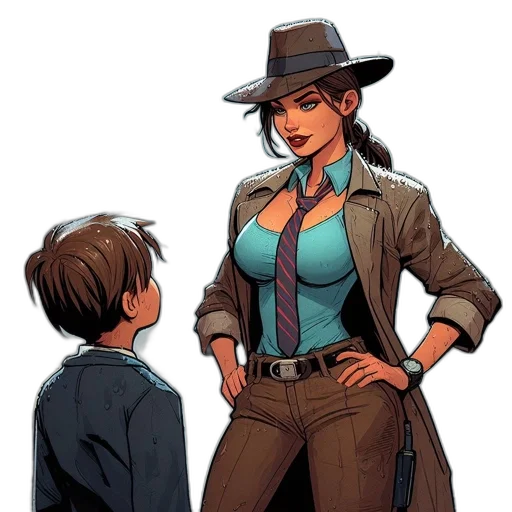 jacket, hat, comic book art, concept art transparent PNG cut-out
