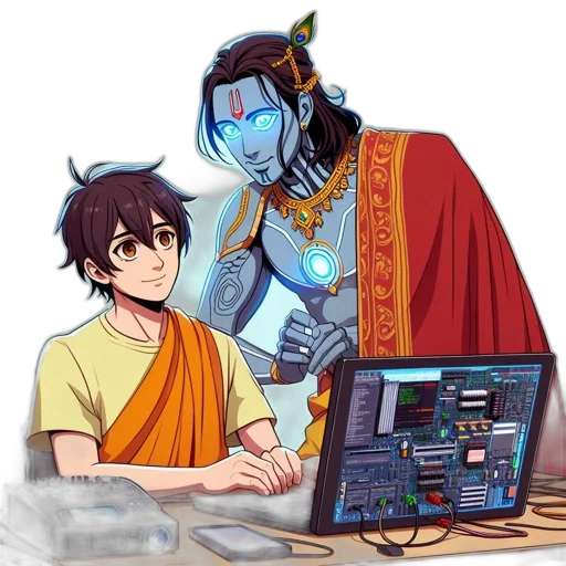 robot, staff, jewelry, anime transparent PNG cut-out