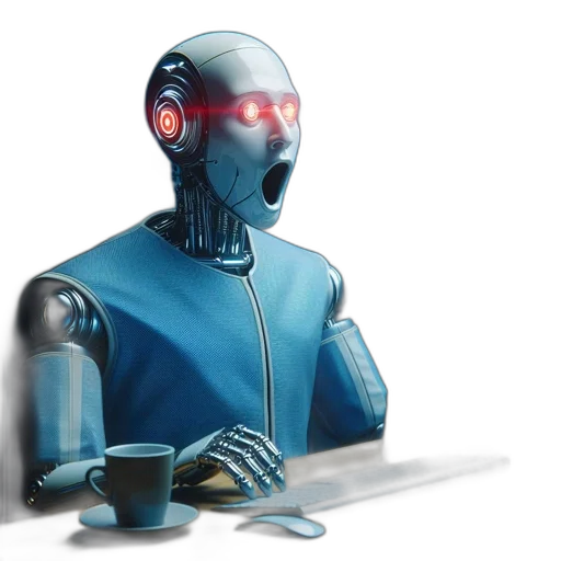 robot, concept art, 3d render, cyberpunk transparent PNG cut-out
