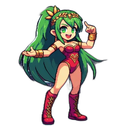 dress, weapon, pixel art, anime transparent PNG cut-out
