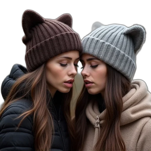 hat, photorealistic, snow, earth tones transparent PNG cut-out