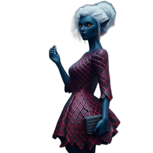 dress, staff, robot, creature transparent PNG cut-out