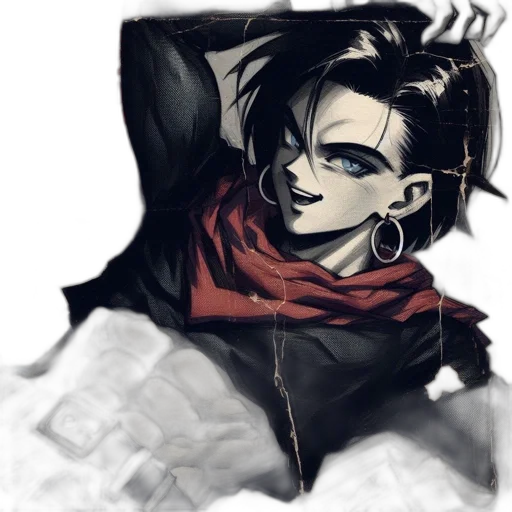 mask, face, jacket, comic book art transparent PNG cut-out