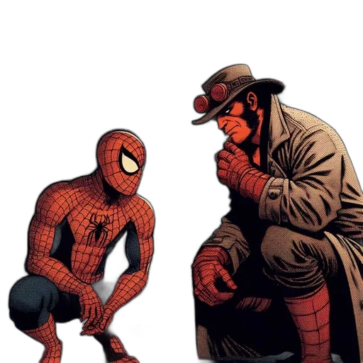 mask, comic book art, concept art, two transparent PNG cut-out