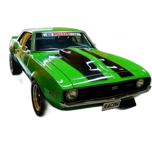 car, photorealistic, 3d render, green transparent PNG cut-out