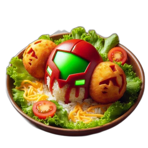 food, robot, concept art, 3d render transparent PNG cut-out