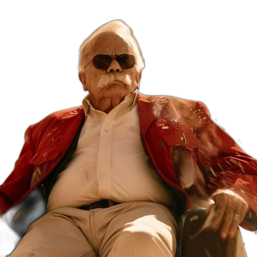 jacket, red, elderly, man transparent PNG cut-out