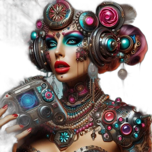 jewelry, robot, mask, face transparent PNG cut-out