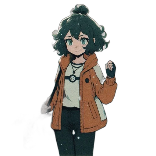 jacket, staff, mask, hair transparent PNG cut-out