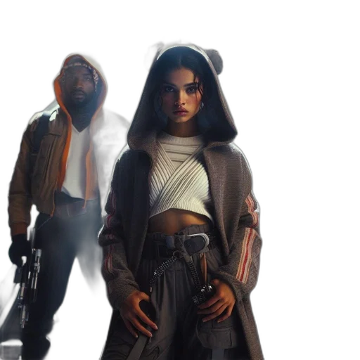 jacket, concept art, cyberpunk, comic book art transparent PNG cut-out