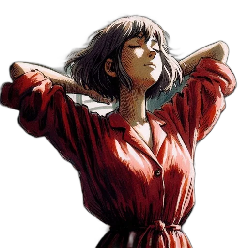 dress, jacket, staff, face transparent PNG cut-out