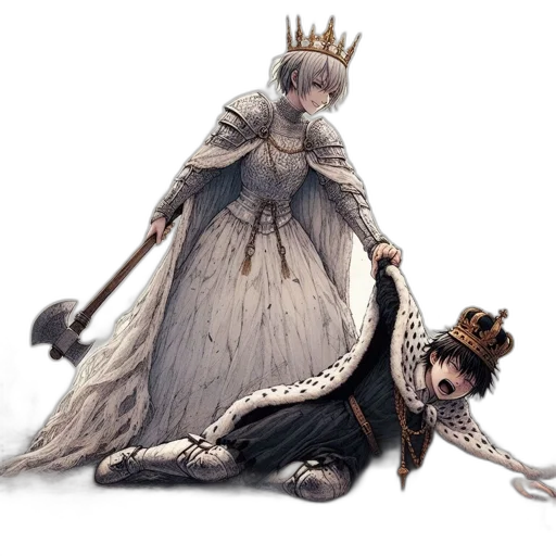 crown, animal, dragon, staff transparent PNG cut-out