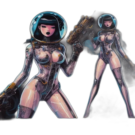 robot, concept art, cyberpunk, fantasy art transparent PNG cut-out