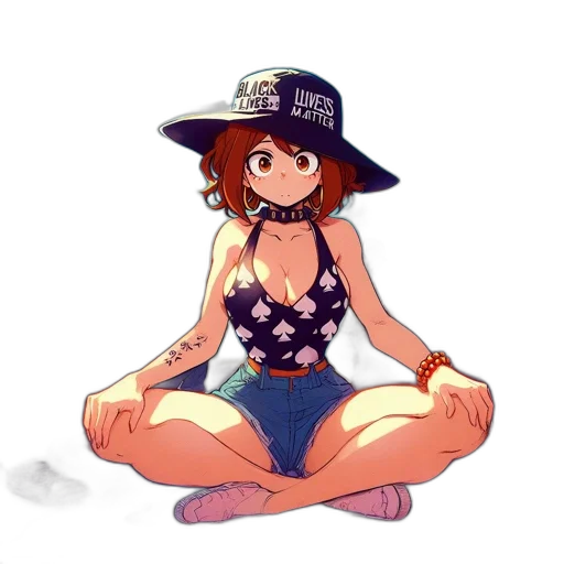 hat, dress, creature, flower transparent PNG cut-out
