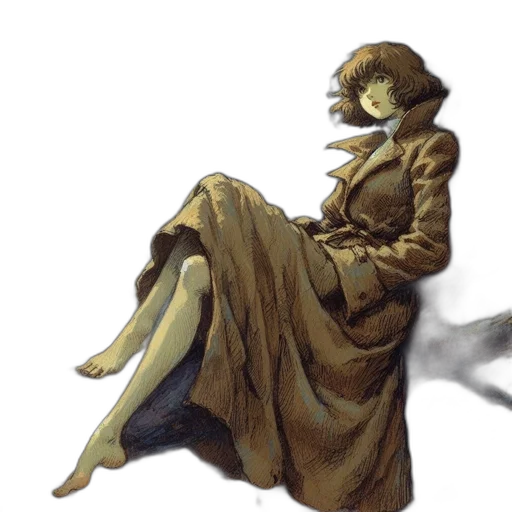 dress, jacket, hat, face transparent PNG cut-out