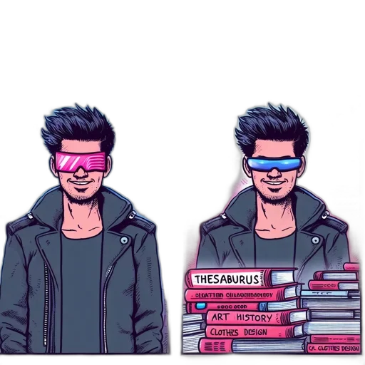 jacket, mask, cyberpunk, comic book art transparent PNG cut-out
