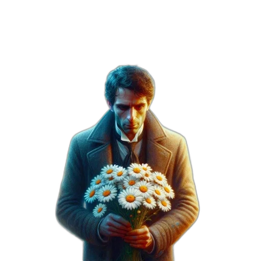 jacket, flower, face, umbrella transparent PNG cut-out