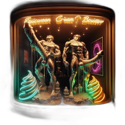 3d render, concept art, neon lights, artistic transparent PNG cut-out