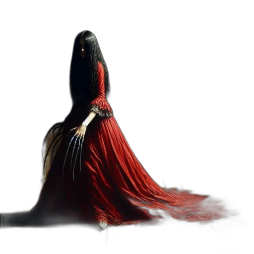 dress, crown, hair, sword transparent PNG cut-out