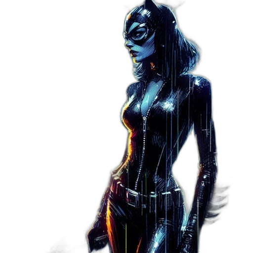dress, mask, robot, comic book art transparent PNG cut-out
