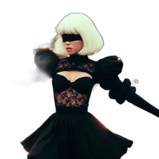 weapon, staff, dress, mask transparent PNG cut-out