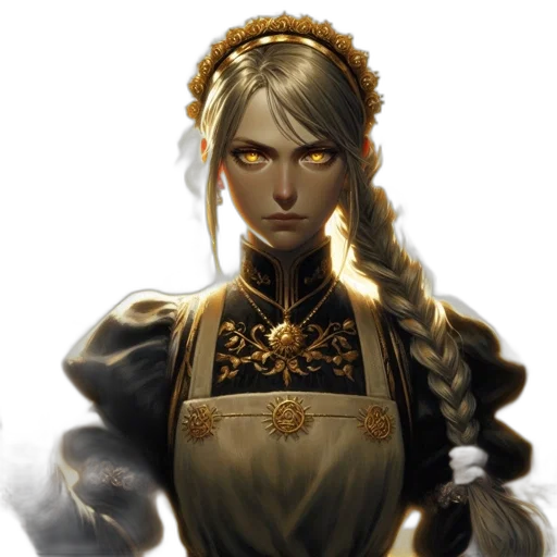 face, staff, crown, dress transparent PNG cut-out