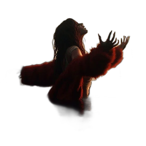 jacket, dress, hair, creature transparent PNG cut-out