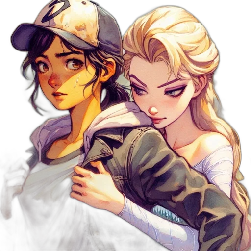 comic book art, watercolor, anime, fantasy art transparent PNG cut-out