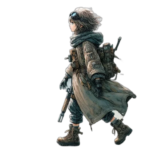 jacket, weapon, sword, concept art transparent PNG cut-out